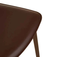 Matilda Dining Chair burgundy recycled leather seat with Matt Carob powder-coated iron frame close-up
