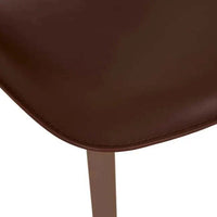 Matilda Dining Chair burgundy recycled leather seat with Matt Carob iron frame close-up