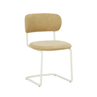 Globe West Dining Chairs GlobeWest Piccolo Cantilever Dining Chair - Copeland Honey - Bone Powdercoated Metal