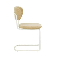 Globe West Dining Chairs GlobeWest Piccolo Cantilever Dining Chair - Copeland Honey - Bone Powdercoated Metal