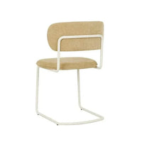 Globe West Dining Chairs GlobeWest Piccolo Cantilever Dining Chair - Copeland Honey - Bone Powdercoated Metal