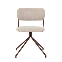 GlobeWest Piccolo Spider Leg Office Chair - Chai Boucle, Matt Syrah