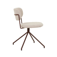GlobeWest Piccolo Spider Leg Office Chair - Chai Boucle, Matt Syrah