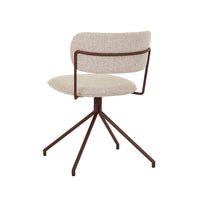 GlobeWest Piccolo Spider Leg Office Chair - Chai Boucle, Matt Syrah