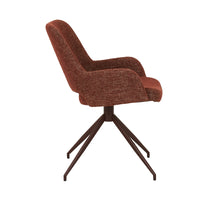 GlobeWest Quentin Spider Leg Office Chair - Rosewood, Matt Syrah