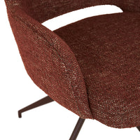 GlobeWest Quentin Spider Leg Office Chair - Rosewood, Matt Syrah