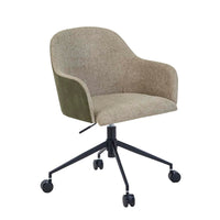 GlobeWest Riley Office Chair - Khaki Grey / Vintage Matt Green PU