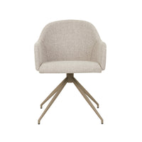 GlobeWest Riley Piped Spider Leg Office Chair - Chai Boucle, Vintage Matt Dark Brown PU