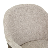 GlobeWest Riley Piped Spider Leg Office Chair - Chai Boucle, Vintage Matt Dark Brown PU