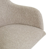 GlobeWest Riley Piped Spider Leg Office Chair - Chai Boucle, Vintage Matt Dark Brown PU