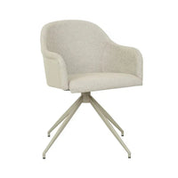 Globe West Riley Piped Spider Leg Office Chair in Feather Speckle fabric with sandstone PU and matt cashmere spider-leg base, 360-degree swivel office chair.