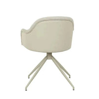 Globe West Riley Piped Spider Leg Office Chair in Feather Speckle with sandstone PU, 360° swivel and matt cashmere spider-leg base