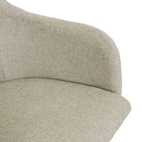 Close-up of Globe West Riley Piped Spider Leg Office Chair in Feather Speckle fabric showing curved backrest and seat upholstery