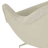 Close-up of Globe West Riley Piped Spider Leg Office Chair in Feather Speckle and Sandstone PU upholstery with piped edge detailing and Matt Cashmere spider-leg base