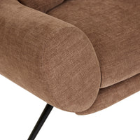 GlobeWest Rowan Occasional Chair - Copeland Hazel - Black Metal