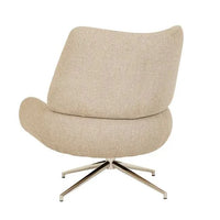 GlobeWest Rowan Occasional Chair in Fawn Speckle polyester with brushed chrome swivel base