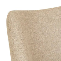 GlobeWest Rowan Occasional Chair in Fawn Speckle polyester with sculpted back and brushed chrome swivel base
