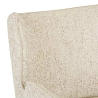 GlobeWest Ruben Occasional Chair in White Bark Sugar velvet with winged back and contrast piping detail
