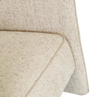 Close-up of GlobeWest Ruben Occasional Chair in White Bark Sugar Velvet upholstery showing detailed soft fabric texture and elegant contrast piping.