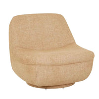 GlobeWest Tobi Occasional Chair in hay color with rounded silhouette and swivel base