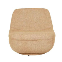 GlobeWest Tobi Occasional Chair in hay color with rounded silhouette and plush cushioning on swivel base