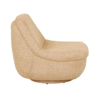 GlobeWest Tobi Occasional Chair in hay color with rounded plush cushioning and swivel base for modern living interiors