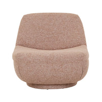 GlobeWest Tobi Occasional Chair in Noyack Orchid with swivel black metal base and plush cushioning
