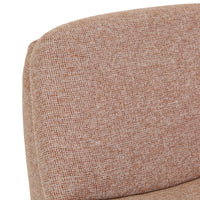 GlobeWest Tobi Occasional Chair in Noyack Orchid with plush cushioning and black metal swivel base