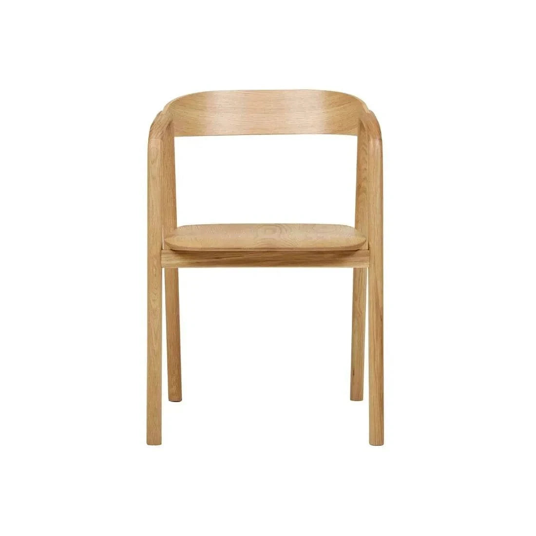 Globe West Tolv Inlay Arm Chair in solid light oak wood minimalist design