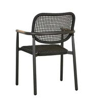 Globe West Dining Chairs GlobeWest Valencia Weave Dining Armchair - Carbon Grey