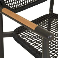 Globe West Dining Chairs GlobeWest Valencia Weave Dining Armchair - Carbon Grey