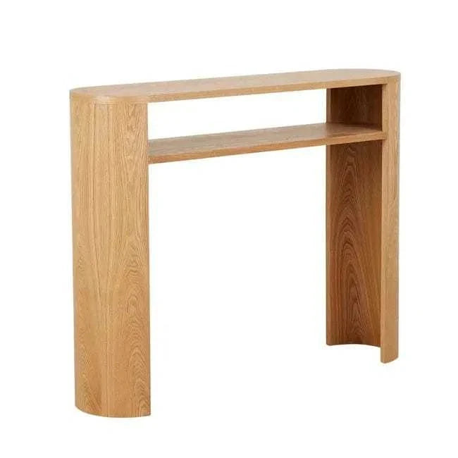 Globe West Console Globe West Classique Oval Small Shelf Console, Natural Ash