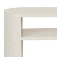 GlobeWest Classique Oval Small Shelf Console in fossil ash veneer with minimalist design and waterbase sealer finish