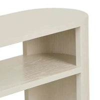 GlobeWest Classique Oval small shelf console in fossil ash veneer with minimalist oval design