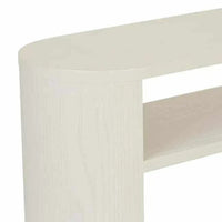 GlobeWest Classique Oval Shelf Console in fossil ash veneer with minimalist oval design