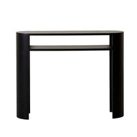 GlobeWest Classique Oval Small Shelf Console - Matt Dark Oak