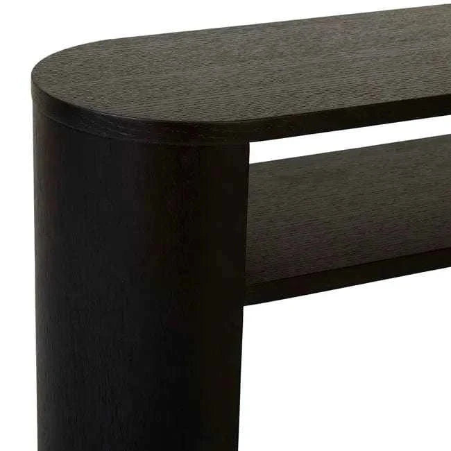 Globe West Console Globe West Classique Oval Small Shelf Console, Matt Dark Oak