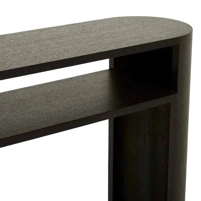Globe West Console Globe West Classique Oval Small Shelf Console, Matt Dark Oak