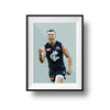Framed DG Designs Dom Gauci digital art print of Patrick Cripps in Carlton FC AFL uniform on sage green background