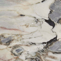 GlobeWest Amara Round Leg Oval Coffee Table - Natural Ocean Marble