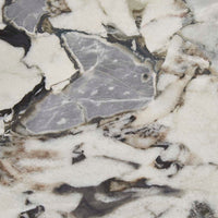 GlobeWest Amara Round Leg Oval Coffee Table - Natural Ocean Marble