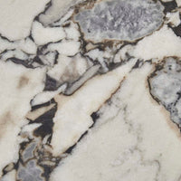 GlobeWest Amara Round Leg Oval Coffee Table - Natural Ocean Marble