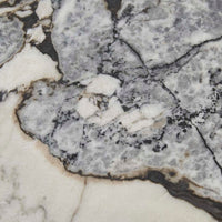 GlobeWest Amara Round Leg Oval Coffee Table - Natural Ocean Marble