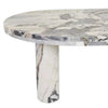 Globe West Coffee Tables Globe West Amara Round Leg Oval Coffee Table, Natural Ocean Marble