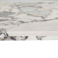 GlobeWest Amara Round Leg Oval Coffee Table - Natural Ocean Marble