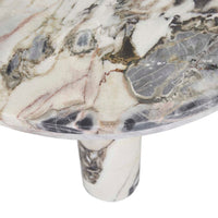 GlobeWest Amara Round Leg Oval Coffee Table - Natural Ocean Marble