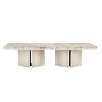 GlobeWest Leon Frame Marble Coffee Table - Matt Ocean Marble - Porcelain