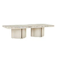 GlobeWest Leon Frame Marble Coffee Table - Matt Ocean Marble - Porcelain