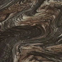 Globe West Coffee Tables GlobeWest Oberon Curve Marble Coffee Table - Matt Storm Marble, Matt Dark Oak