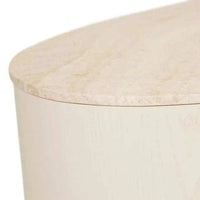 Globe West Coffee Tables GlobeWest Oberon Curve Marble Coffee Table - Natural Travertine, Shell